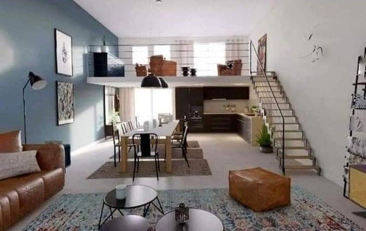 Living room after interior transformation.