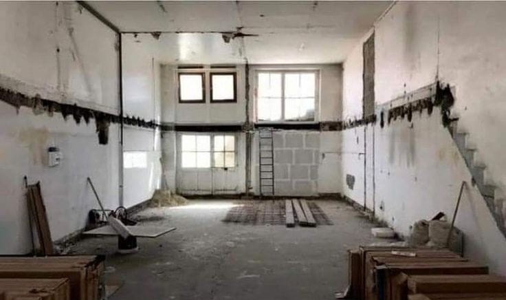 Living room before interior transformation.